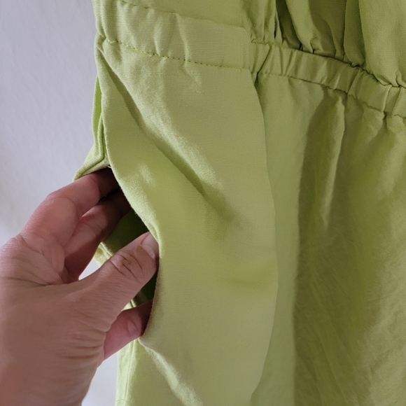 Jessica London Dress + Blouse Twinnie Set 22 Green Hawaiian Tropical Linen Blend - Picture 7 of 13